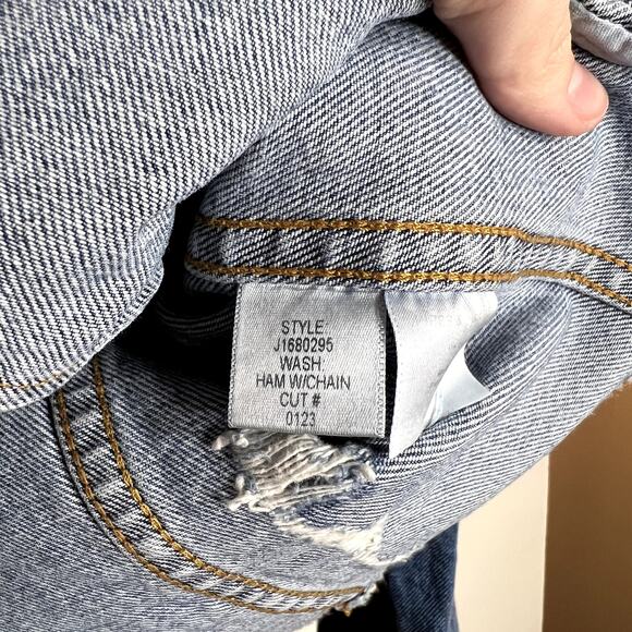 Veronica Beard Distressed Cara Denim Jacket - Picture 4 of 6